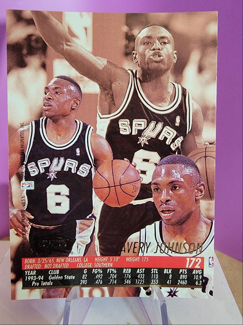 1994 Fleer Ultra #172 Avery Johnson – Spurs
