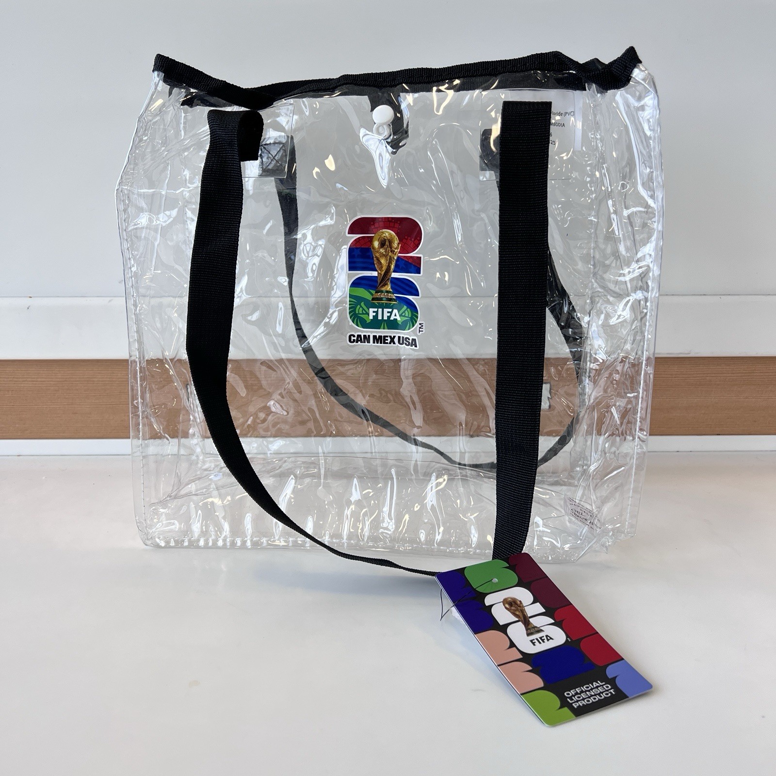 Official FIFA World Cup 2026 Clear Stadium Tote Bag NWT Can Mex USA PVC
