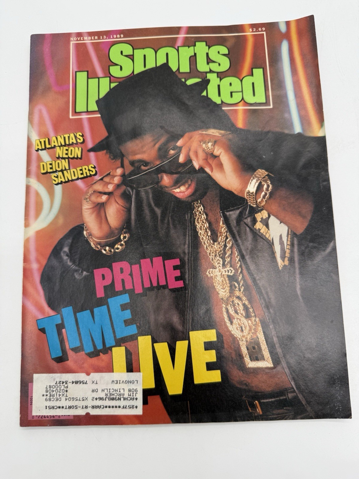 1989 DEION SANDERS PRIME TIME LIVE FIRST SPORTS ILLUSTRATED MAGAZINE” Prime Time