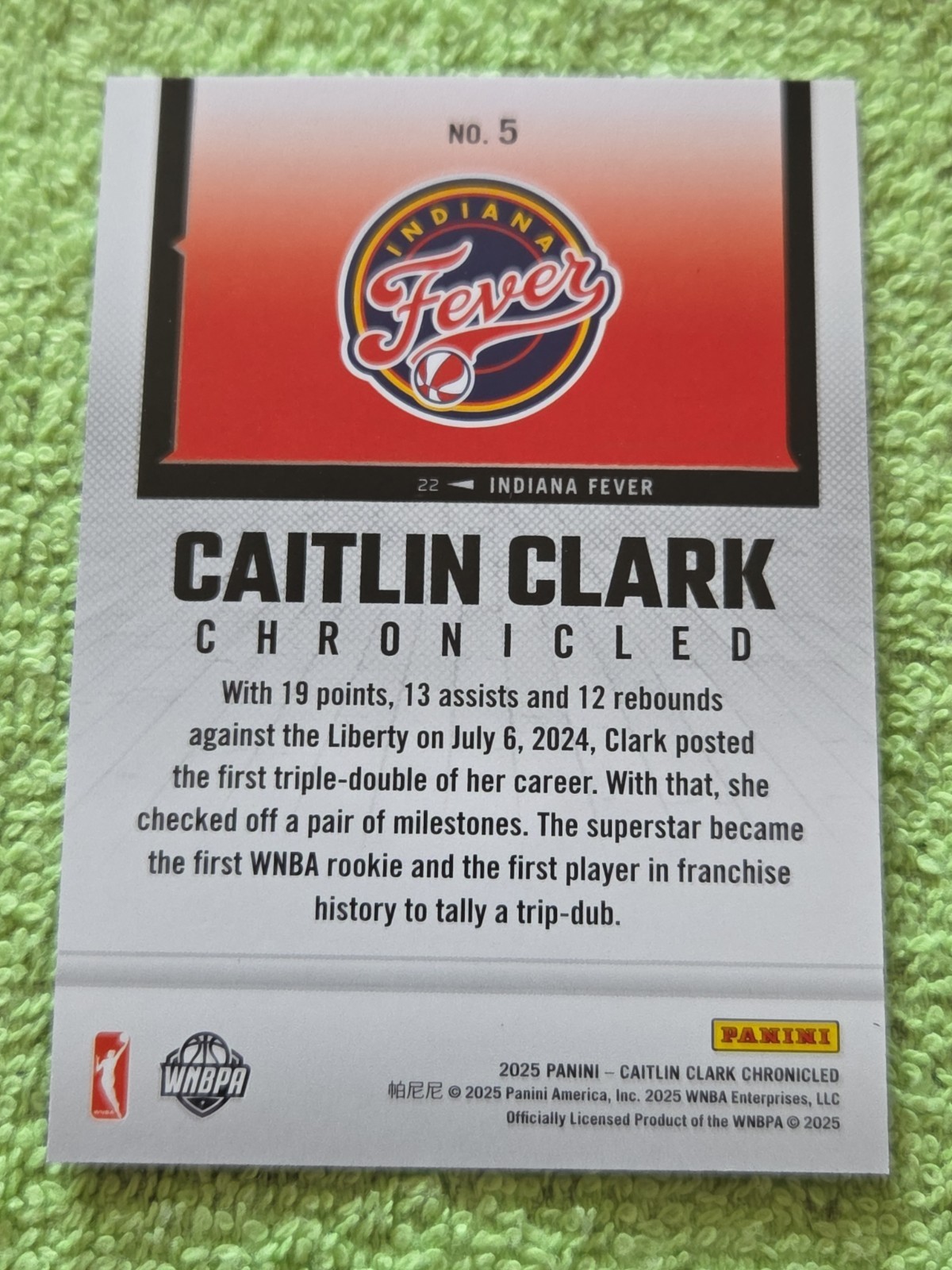 Caitlin Clark 2025 Panini Chronicles Red Holo Foil Chronicled Collection #5