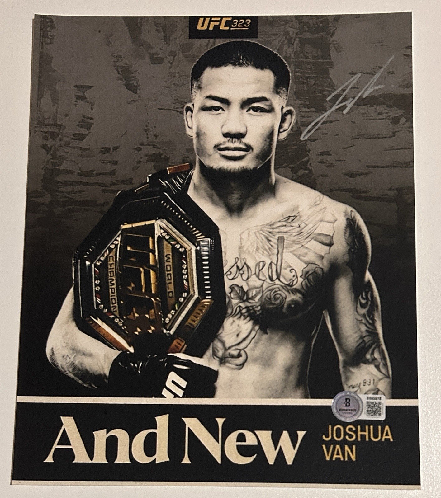 Joshua “The Fearless” Van Signed 8×10 Photo. Beckett COA. UFC. MMA. Flyweight.