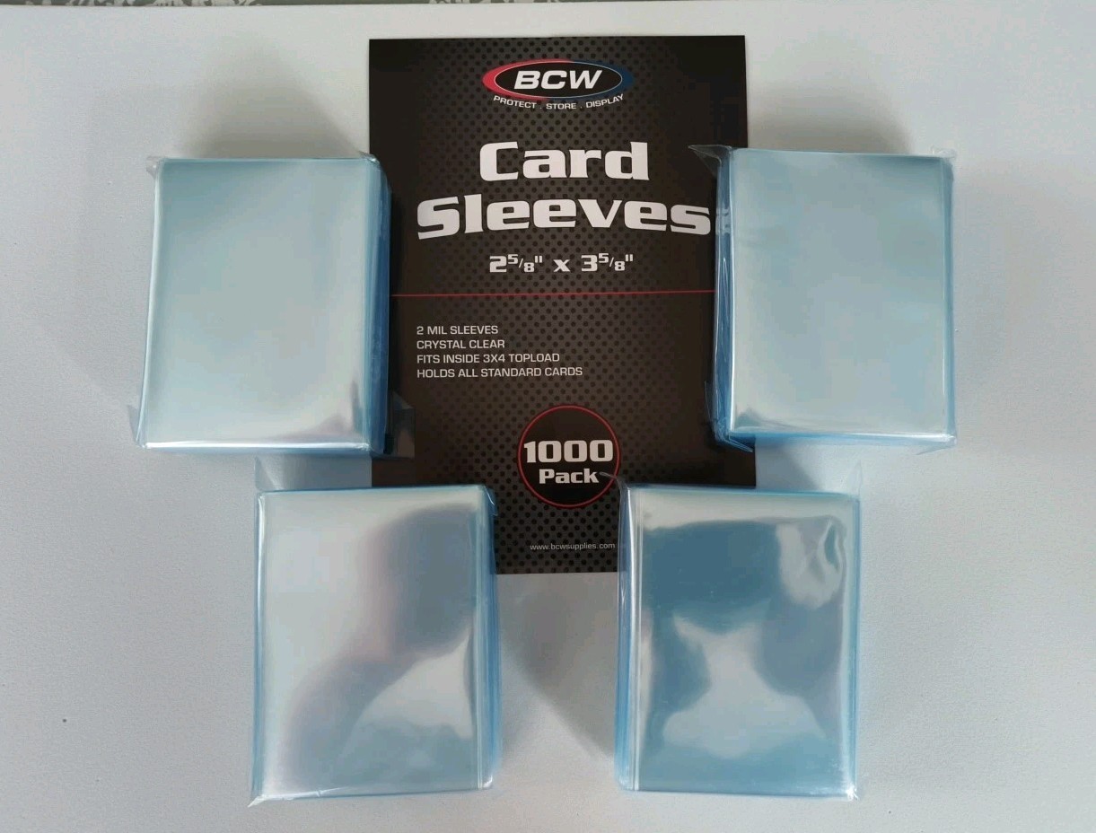 New BCW Penny Card Soft Sleeves Standard Sized Cards = 1000
