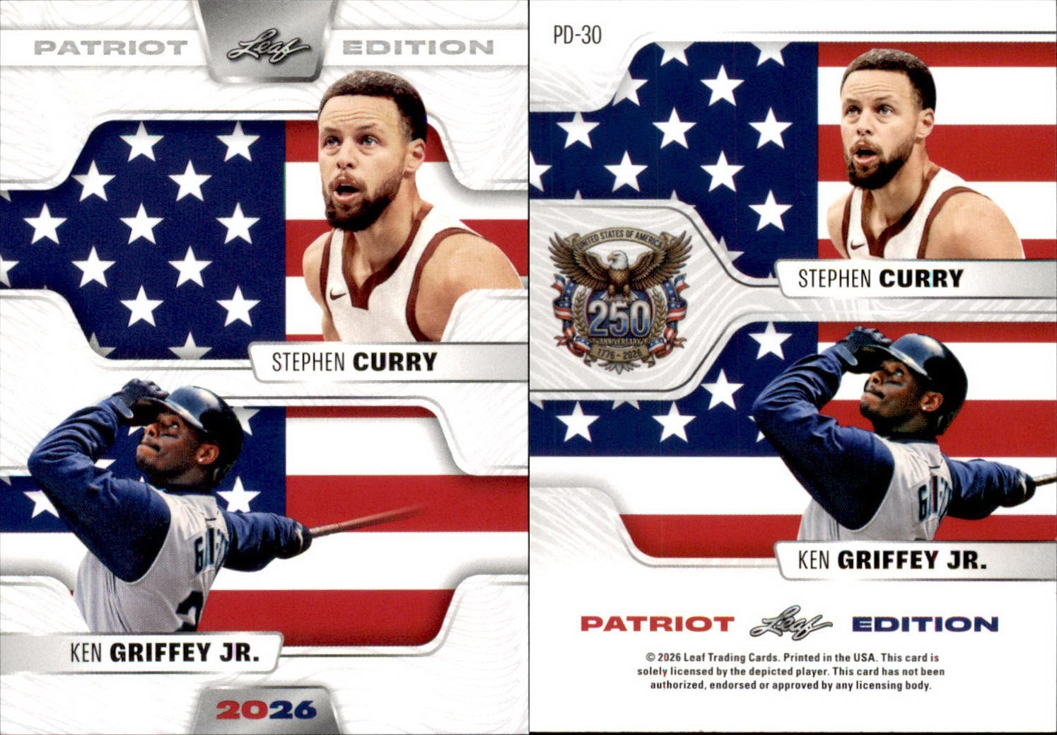 2026 LEAF 250TH ANNIVERSARY PATRIOT EDITION CURRY / GRIFFEY JR. PD-30 MULTISPORT