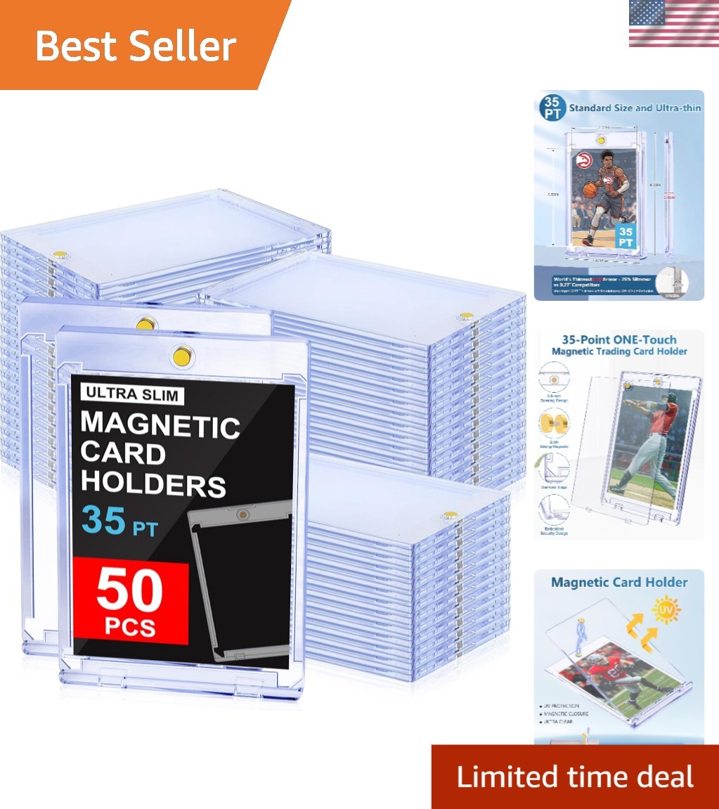 Universal Fit 50 Pack Acrylic Magnetic Card Holders – Preserve Your Collectibles