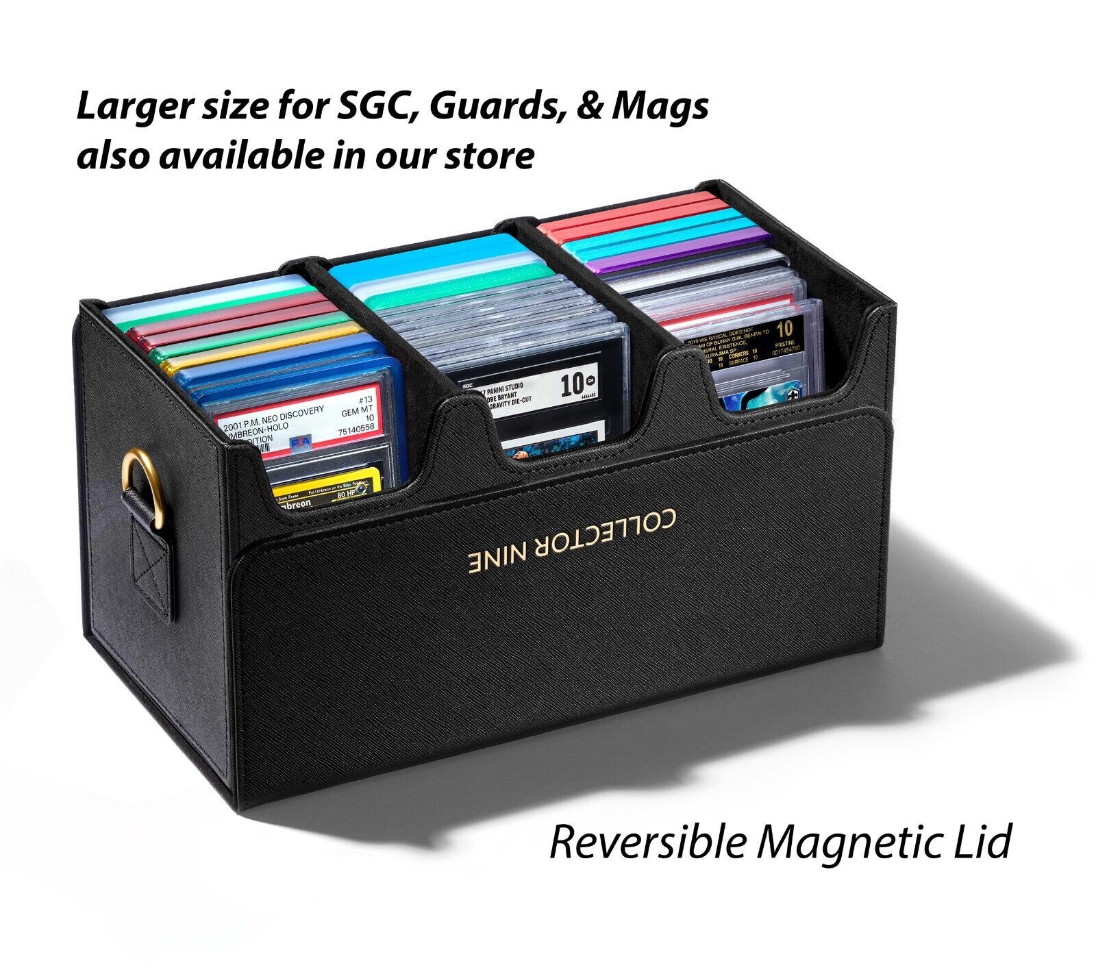 PSA-BGS-CGC Storage Case w/ Slot & Strap Option | Home Travel Magnetic Flip Box