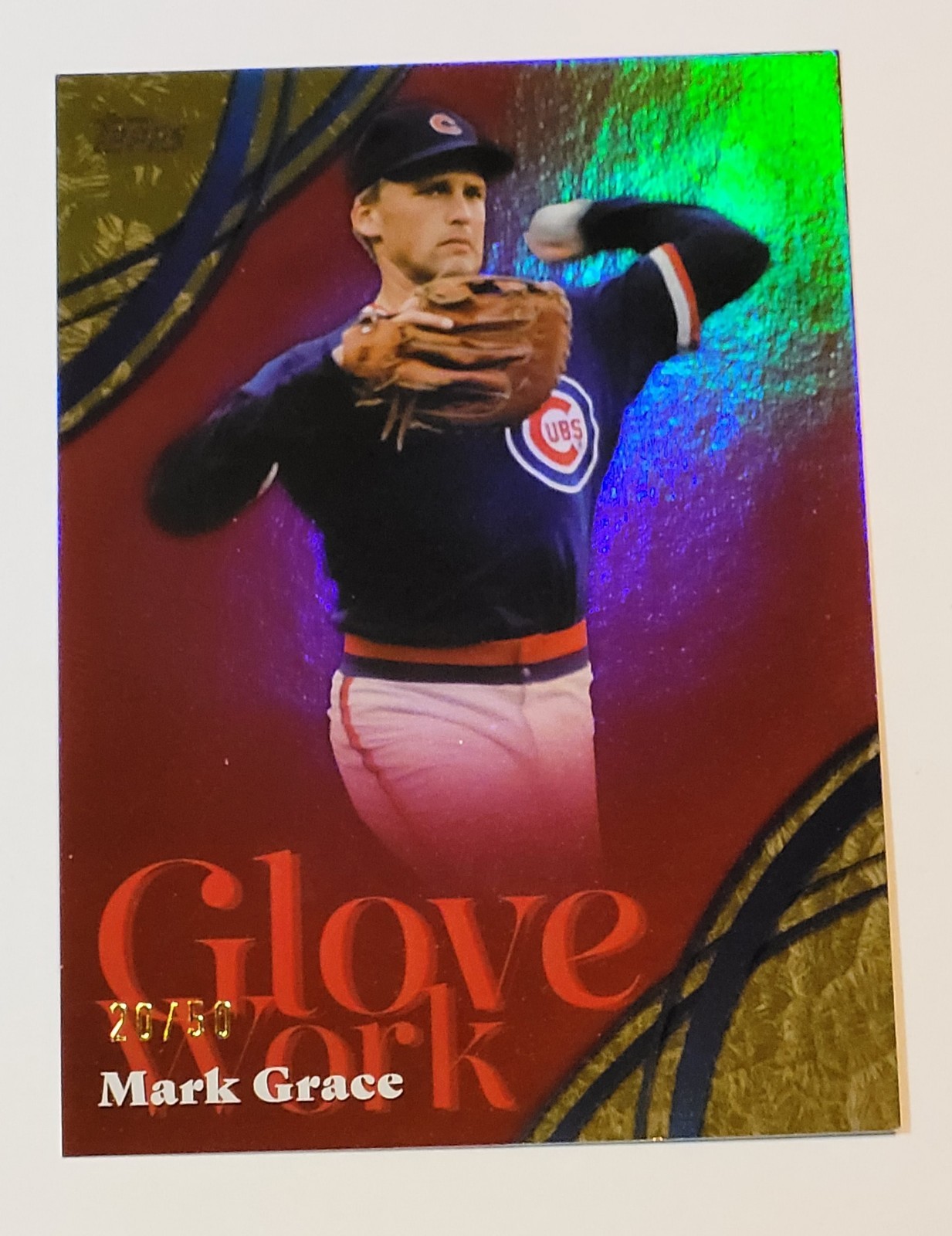 Mark Grace 2026 Topps Series 2 Glove Work GW-63 Gold Parallel #20/50