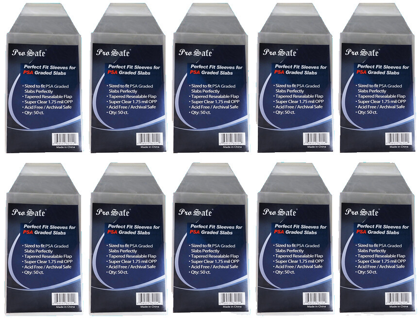 500 Pro Safe PSA Graded Slab Perfect Fit Sleeves Resealable Soft Bag Poly