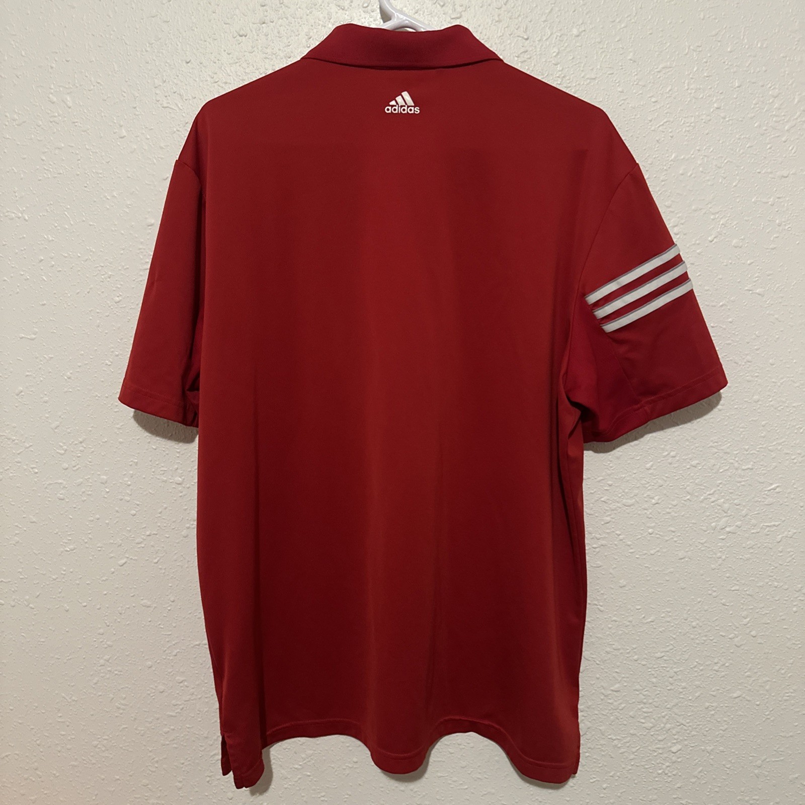 Red Adidas Climacool Nebraska Cornhuskers Polo Shirt