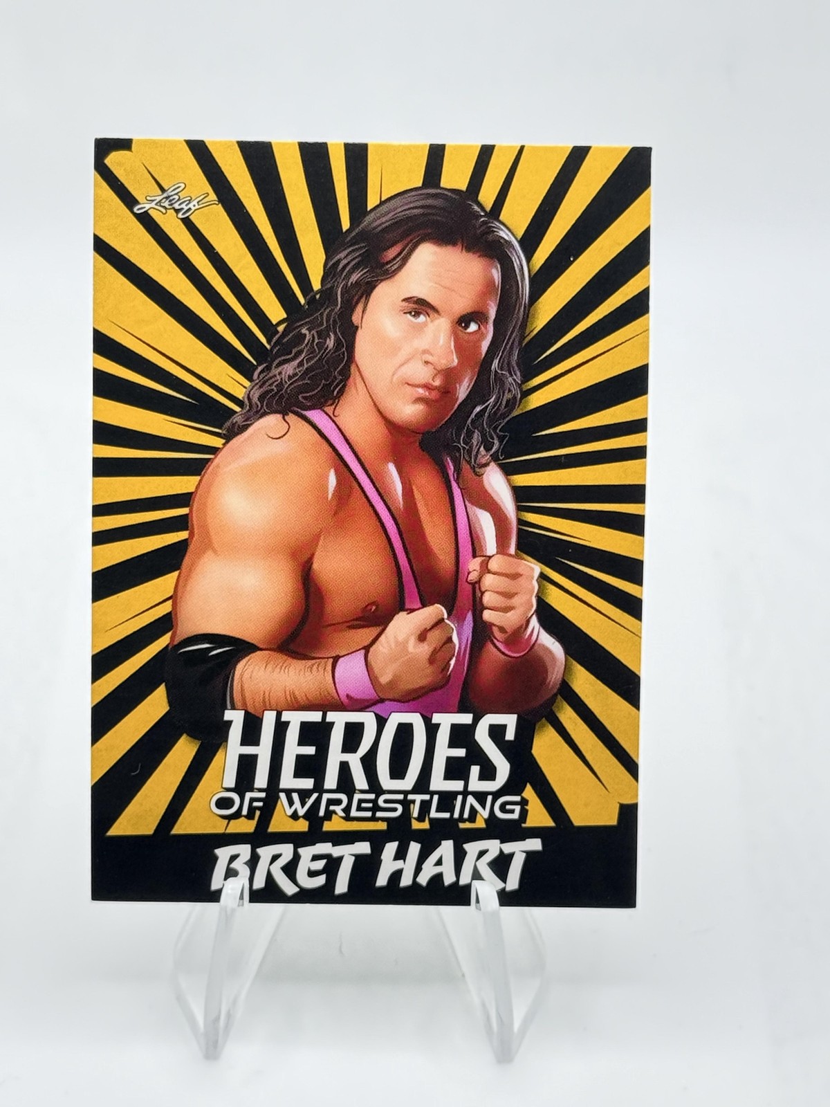 2023 Leaf Heroes of Wrestling Bret The Hitman Hart WWE #B-1 Gold Variation
