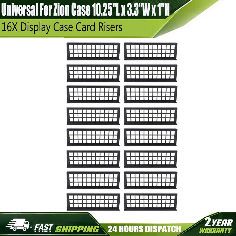 Display Case Card Riser Stands Compatible For Zion Case – 16 Risers 10.25″ L Set