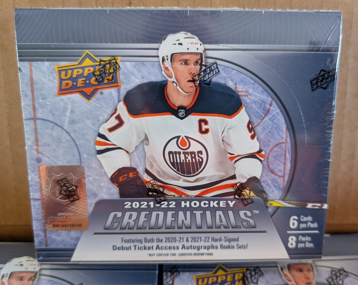2021-22 Upper Deck Credentials NHL Hobby Box 1 auto or non-auto acetate per box