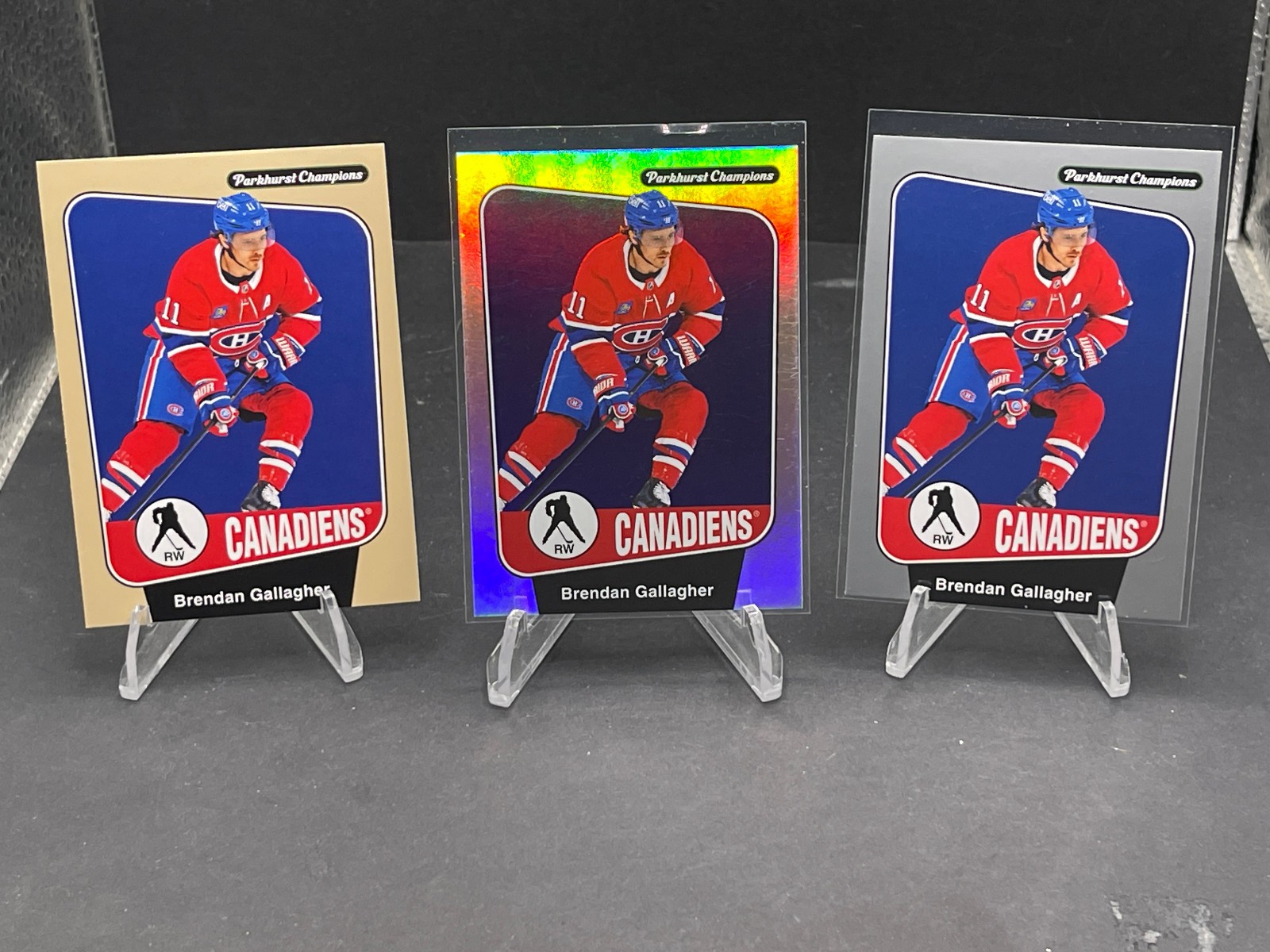 2024-25 BRENDAN GALLAGHER PARKHURST BASE, SILVER & RAINBOW FOIL BOARD #121