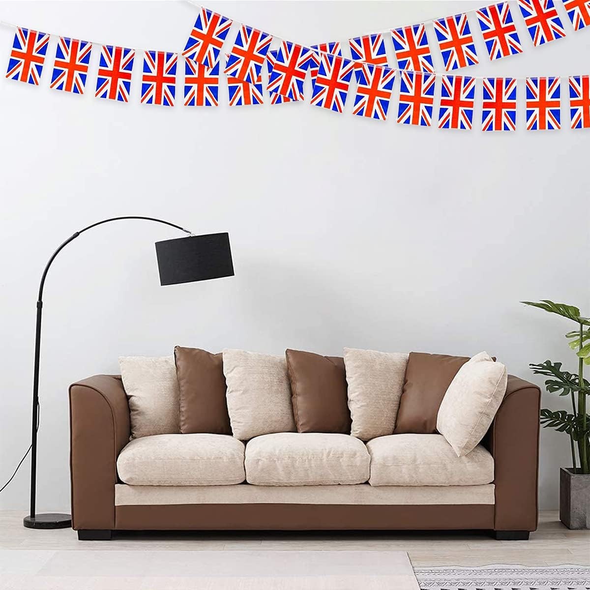 AhfuLife 30 Pcs Union Jack String Flags for VJ-Day 5.51×8.26 in-30 Pcs, UK