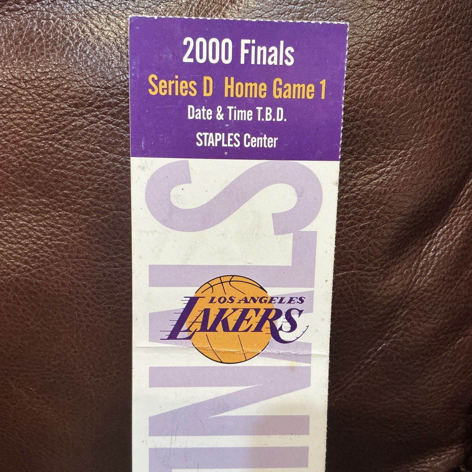 KOBE BRYANT NBA FINALS DEBUT FULL TICKET 2000 LAKERS PACERS GAME 1