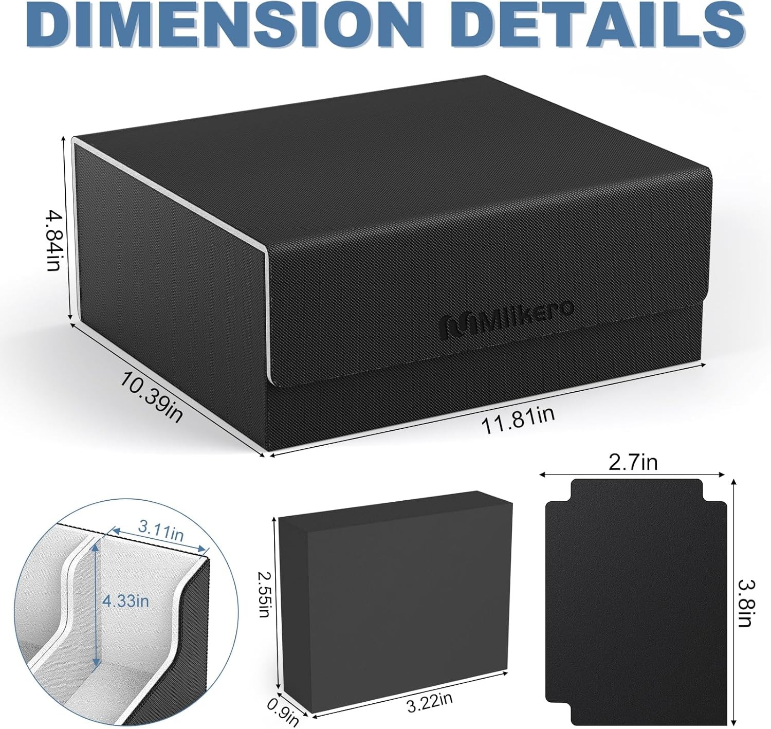 Card Deck Case for Trading Cards 1800+, Trading Card Storage Box Fits Toploader