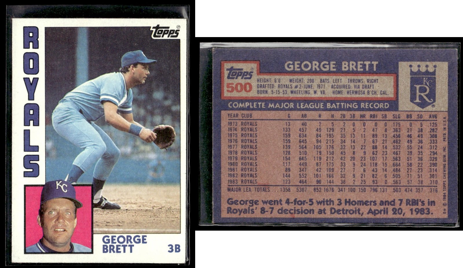 1984 Topps George Brett #500 NM