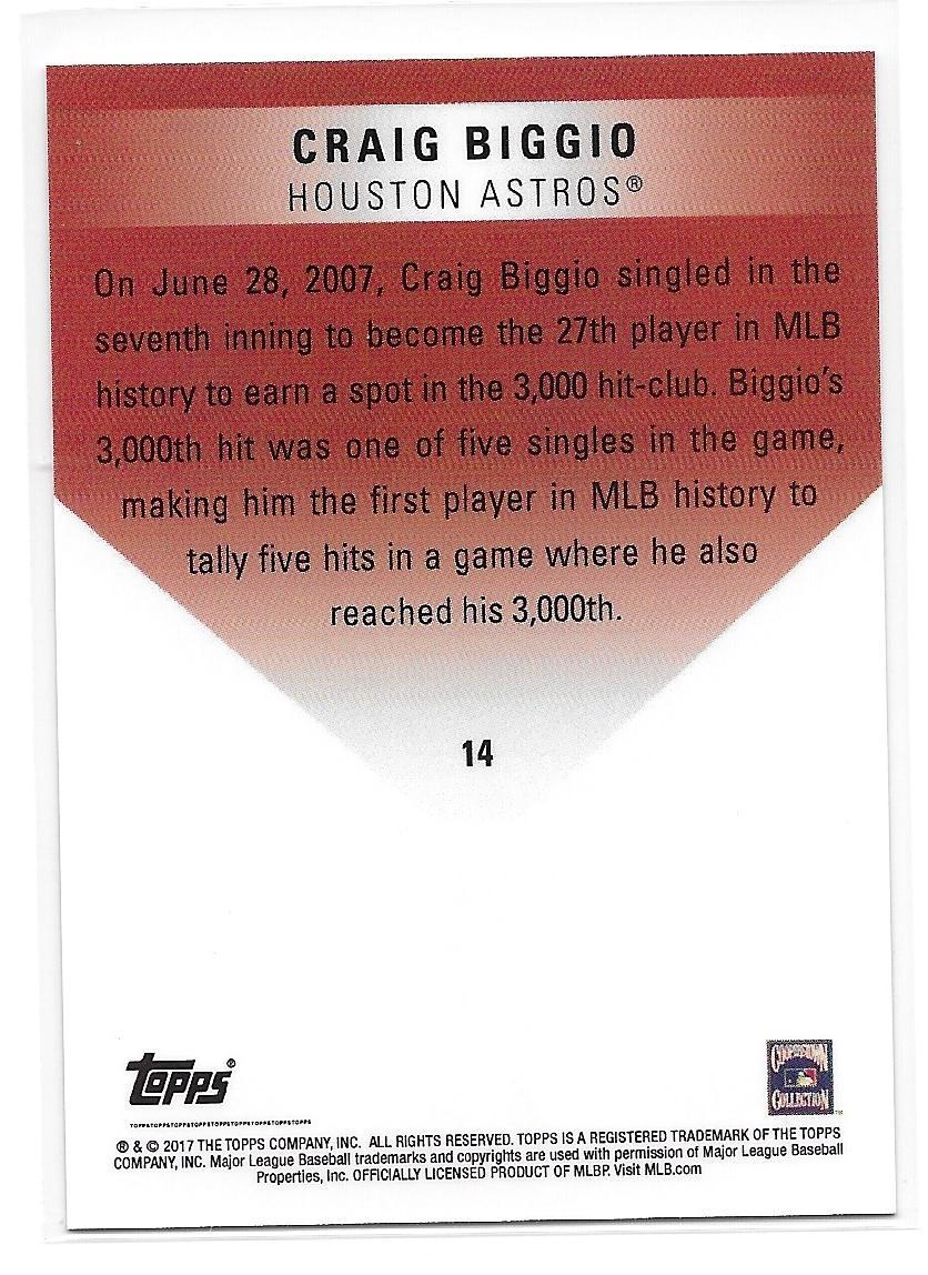 2017 Topps On-Demand Set 4 – Craig Biggio 3,000 Hit Club – Print Run: 1750