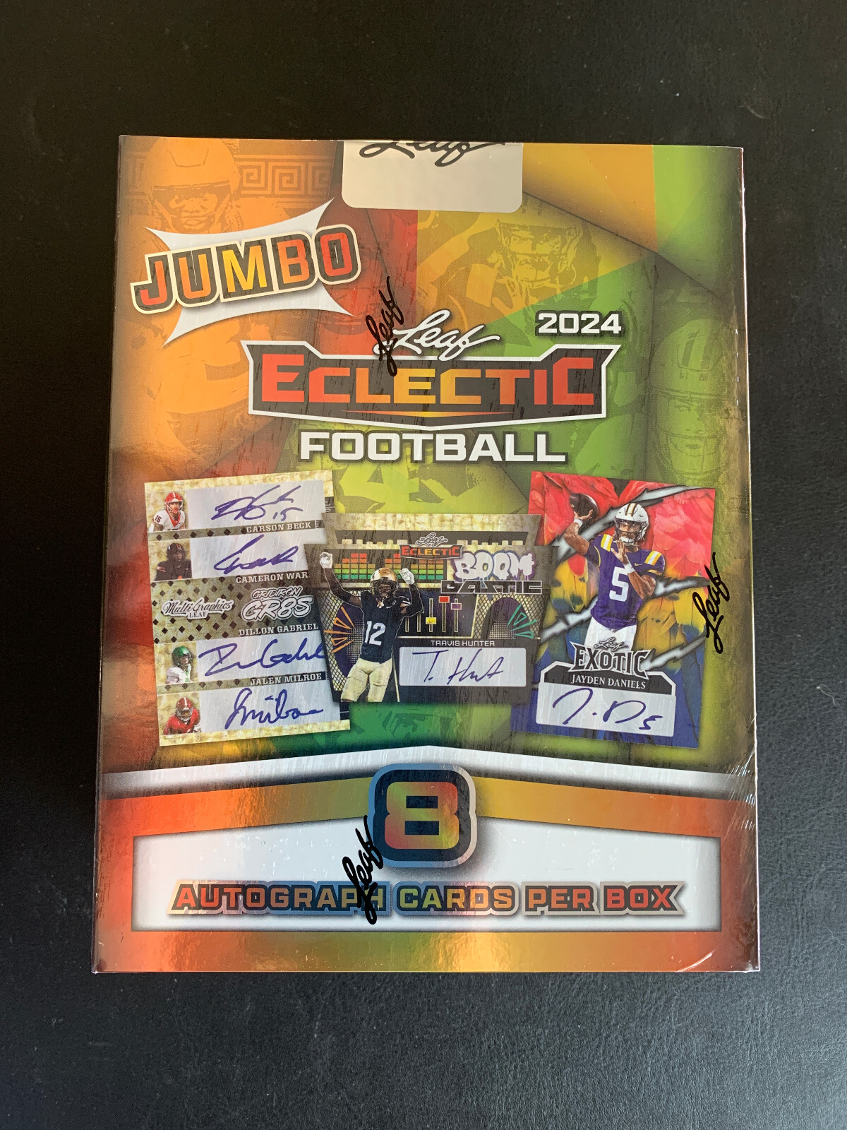 2024 Leaf Eclectic Football Factory Sealed 8 Auto’s Per Hobby Jumbo Box