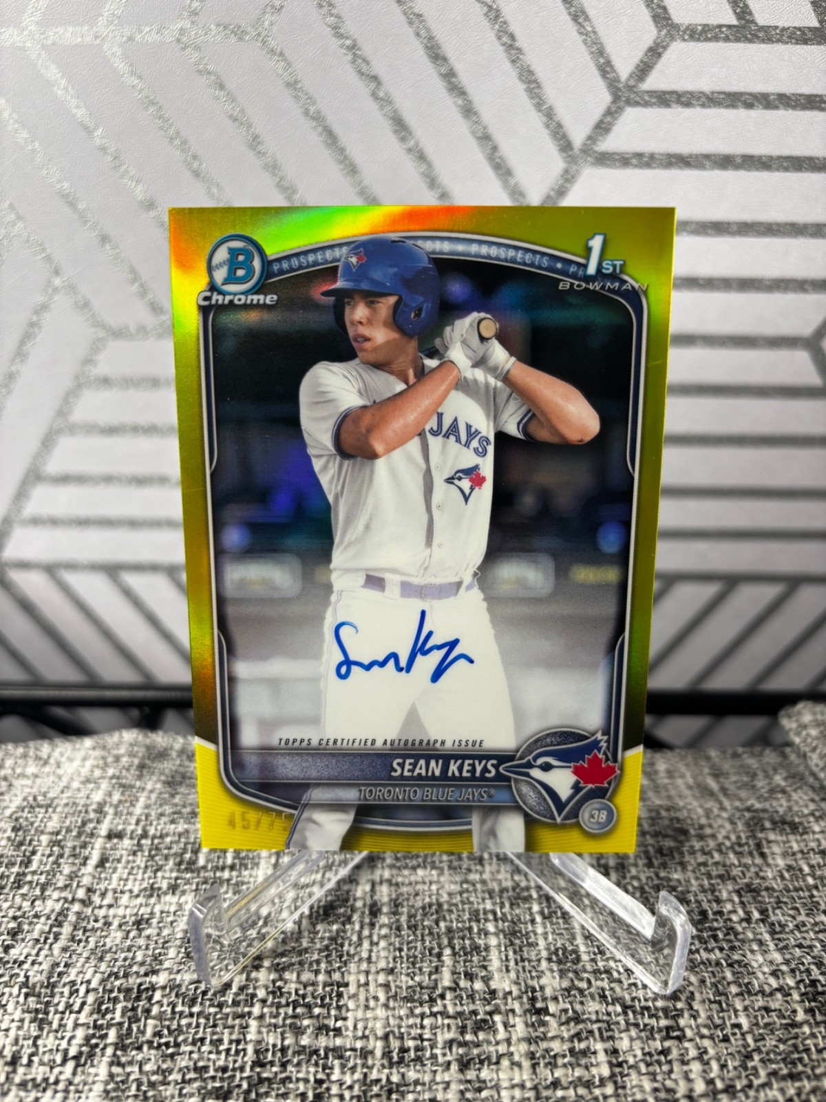 SEAN KEYS 2025 Bowman 1st Yellow AUTO /75 Blue Jays