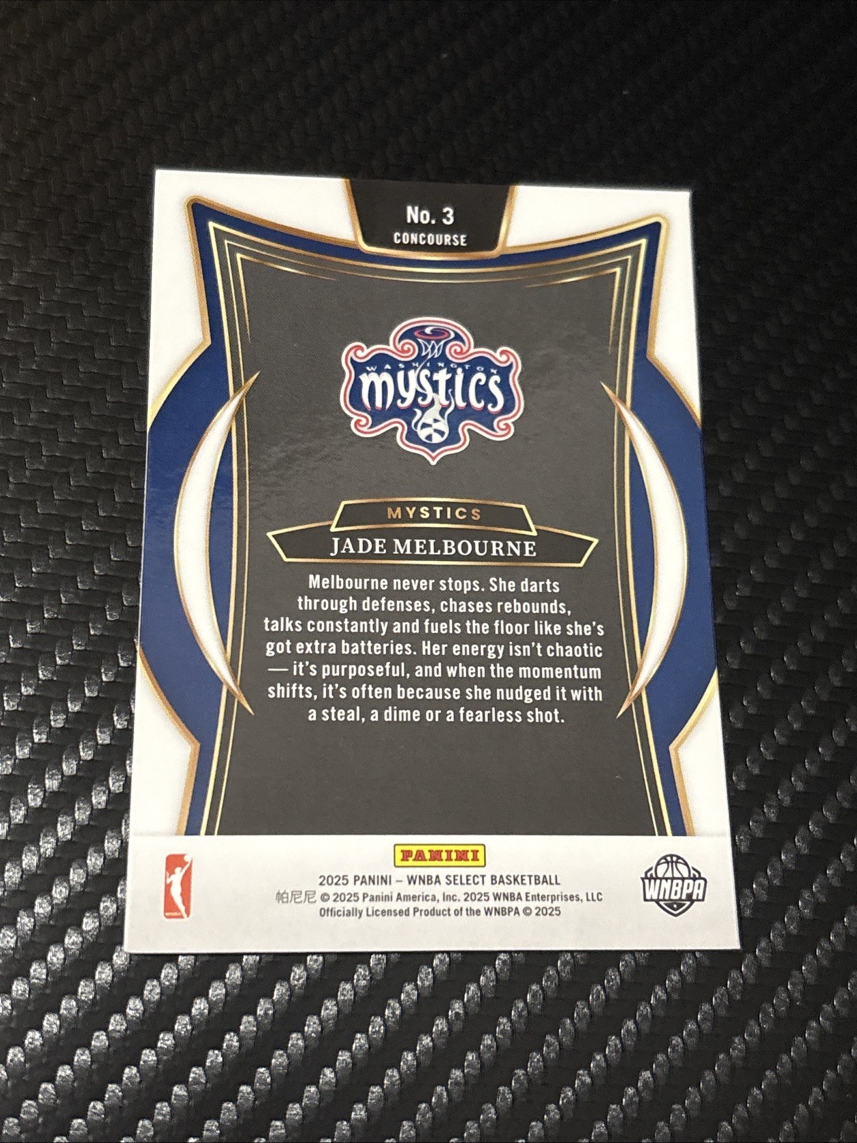 2025 Panini Select WNBA – Jade Melbourne Concourse Prizm #3 Washington Mystics