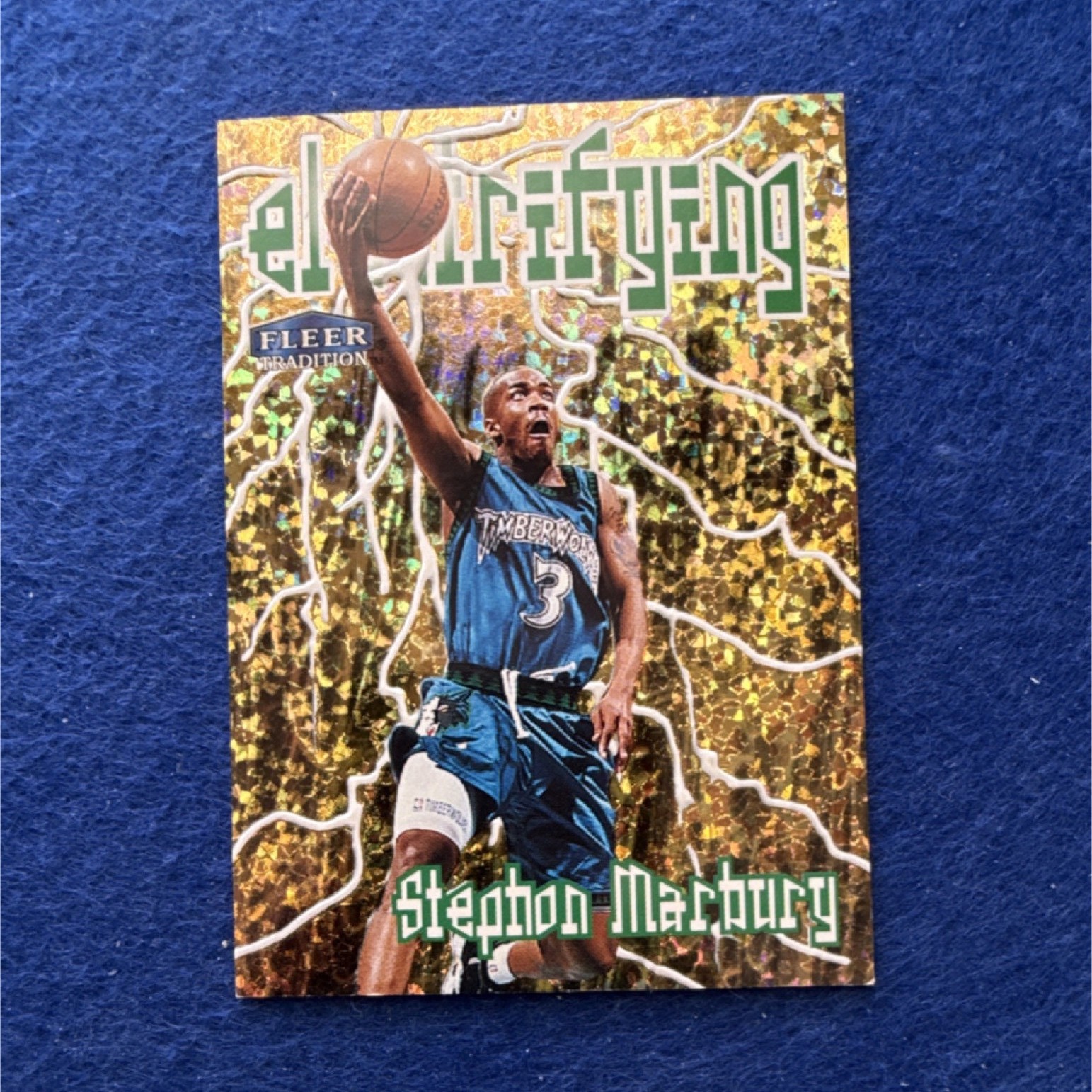 Fleer Tradition 1998 Stephon Marbury Timberwolves Electrifying Insert 8 of 10 E…