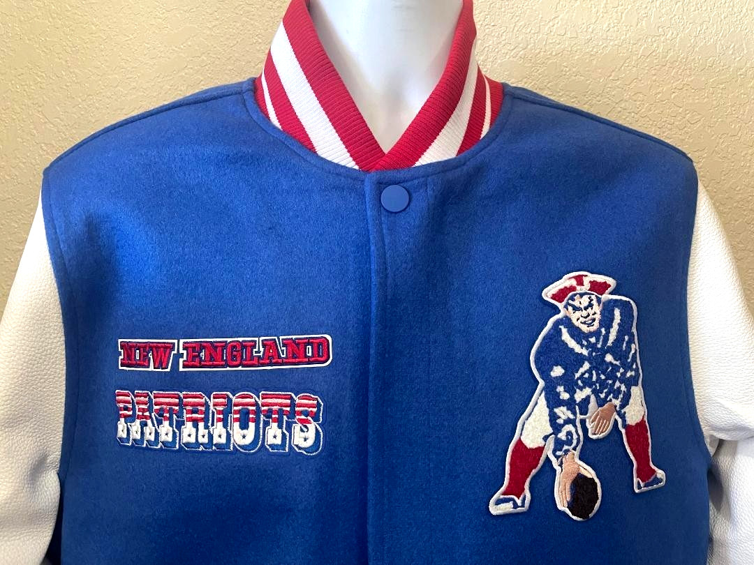 NFL Super Bowl Champions 2018 New England Patriots Retro Varsity Jacket Size 2XL