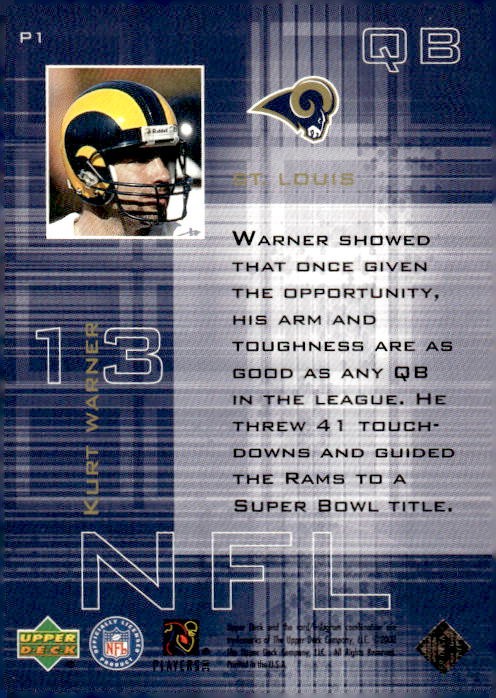 2000 Upper Deck Pros & Prospects #P1 Kurt Warner ProMotion