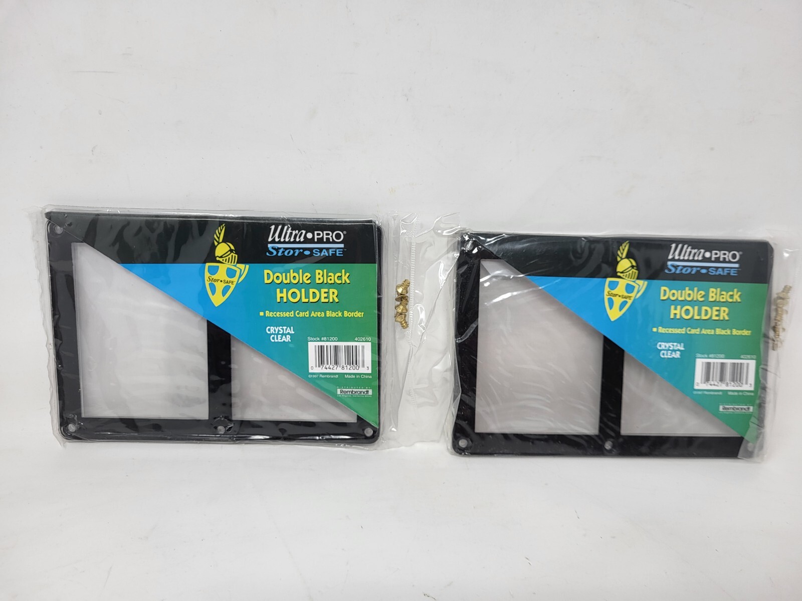Two Ultra Pro Black Screw-down Double Card Holder Recessed