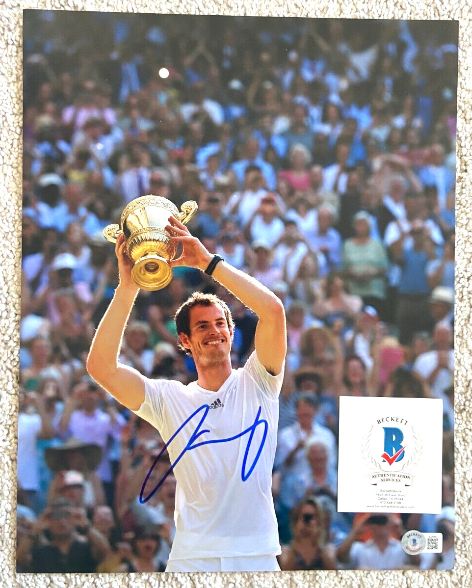 ANDY MURRAY SIGNED 11X14 PHOTO WIMBLEDON US OPEN 2012 2016 OLYMPICS LONDON BAS A