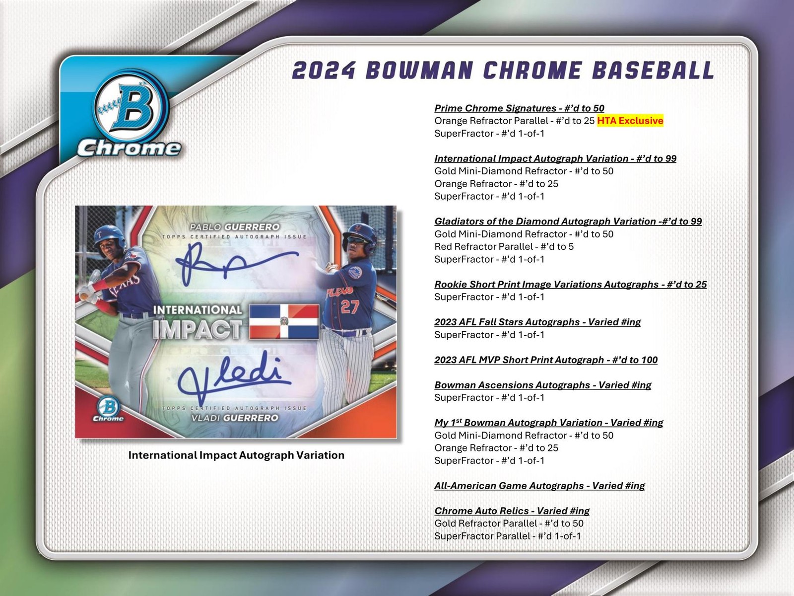2024 BOWMAN CHROME BASEBALL HTA CHOICE BOX