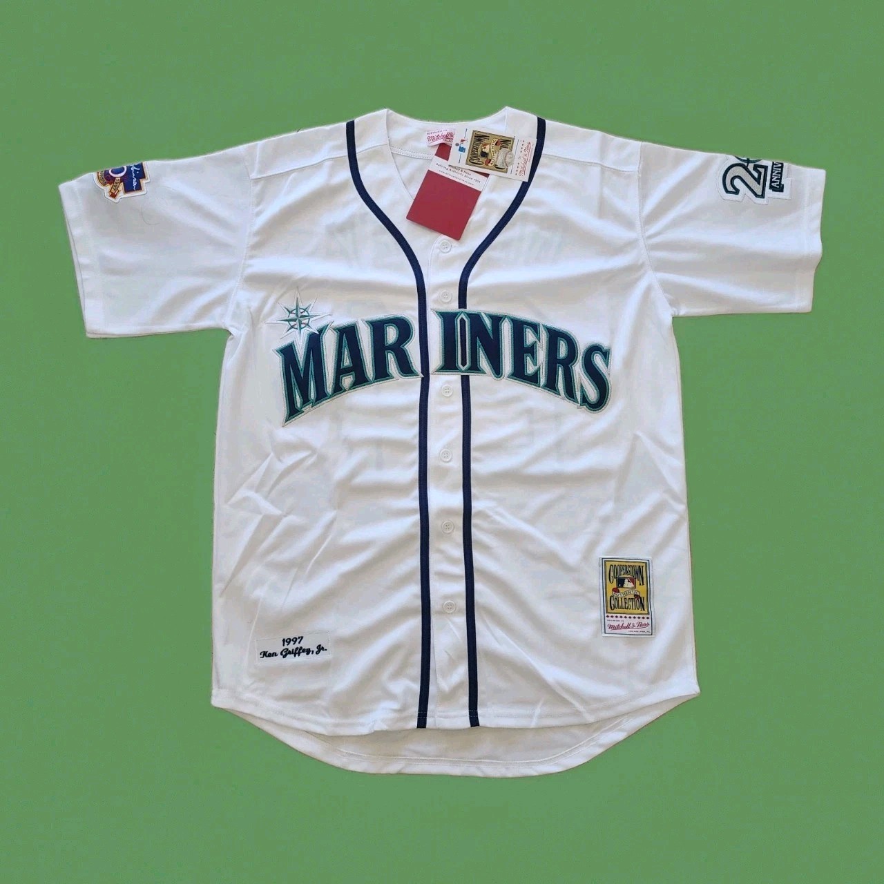 Ken Griffey Jr Seattle Mariners Jersey 1997 Retro White Throwback NEW Stitched