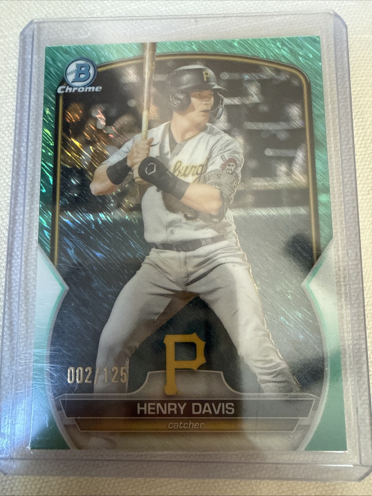 2023 Bowman Chrome Prospects Henry Davis Aqua Lunar Crater /125 BCP-14