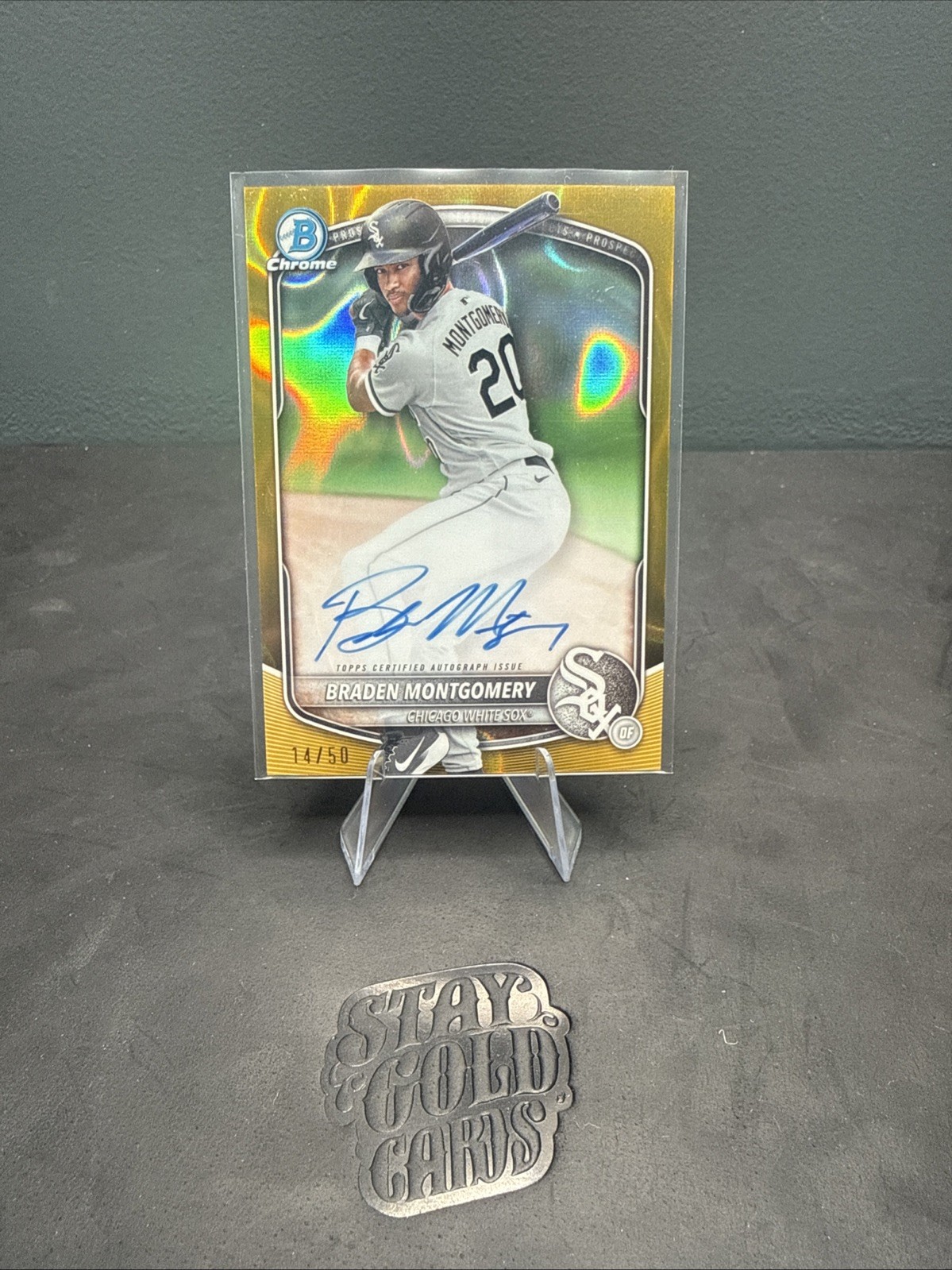 2025 Bowman – Chrome Prospect Autographs Braden Montgomery #CPA-BM Gold Lava…