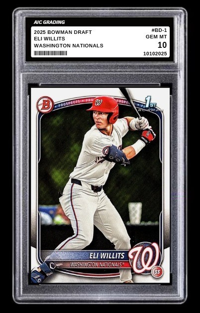 2025 Eli Willits 1st Bowman Draft Rookie Card #BD-1 Nationals Graded 10