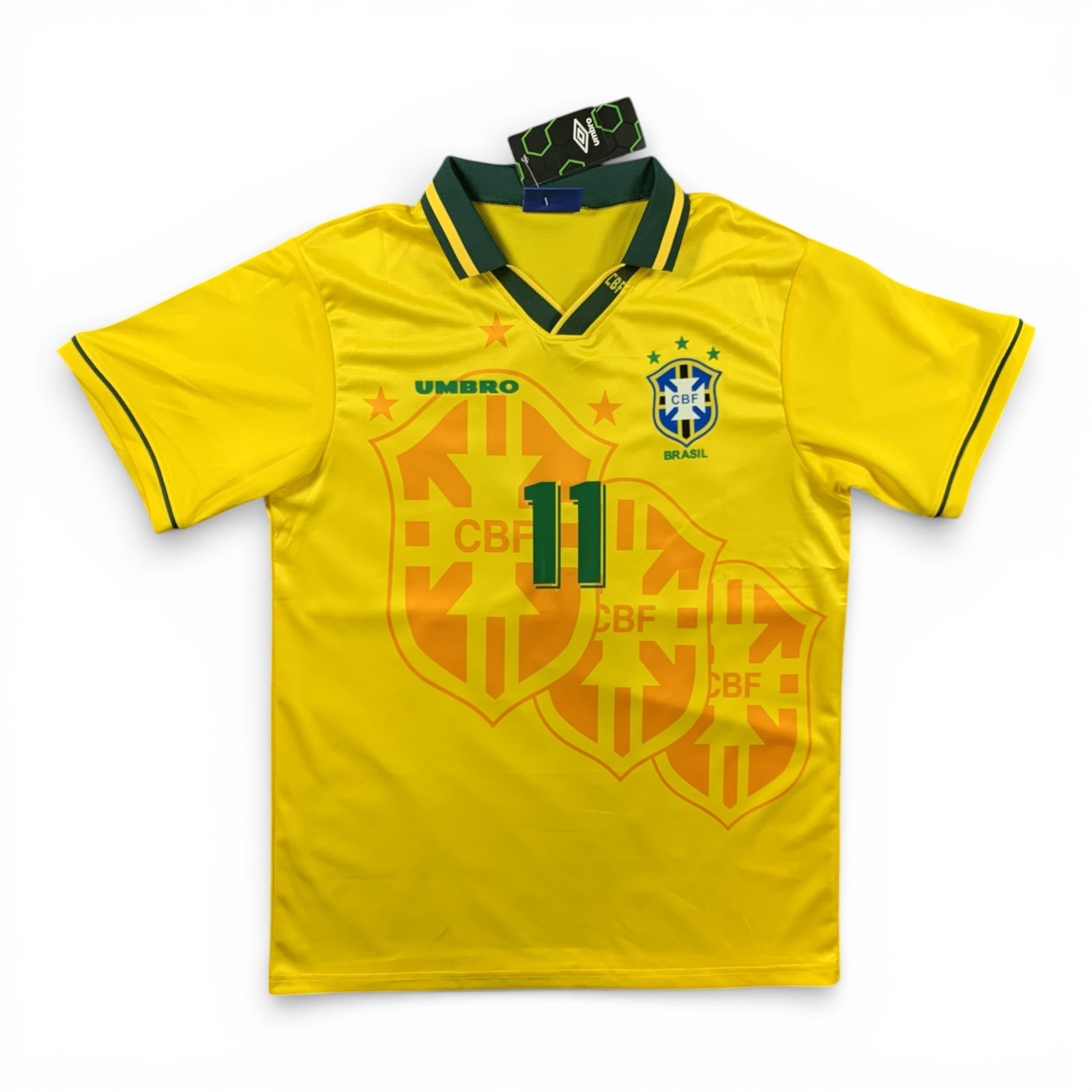 Romario #11 Brazil 1994 World Cup Home Jersey – Men’s Retro Soccer Shirt – NEW