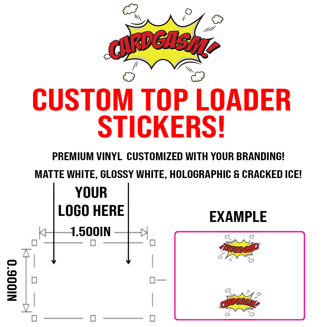Custom Top Loader Stickers – 100 Stickers (.8″ x 1.5″) – See Details