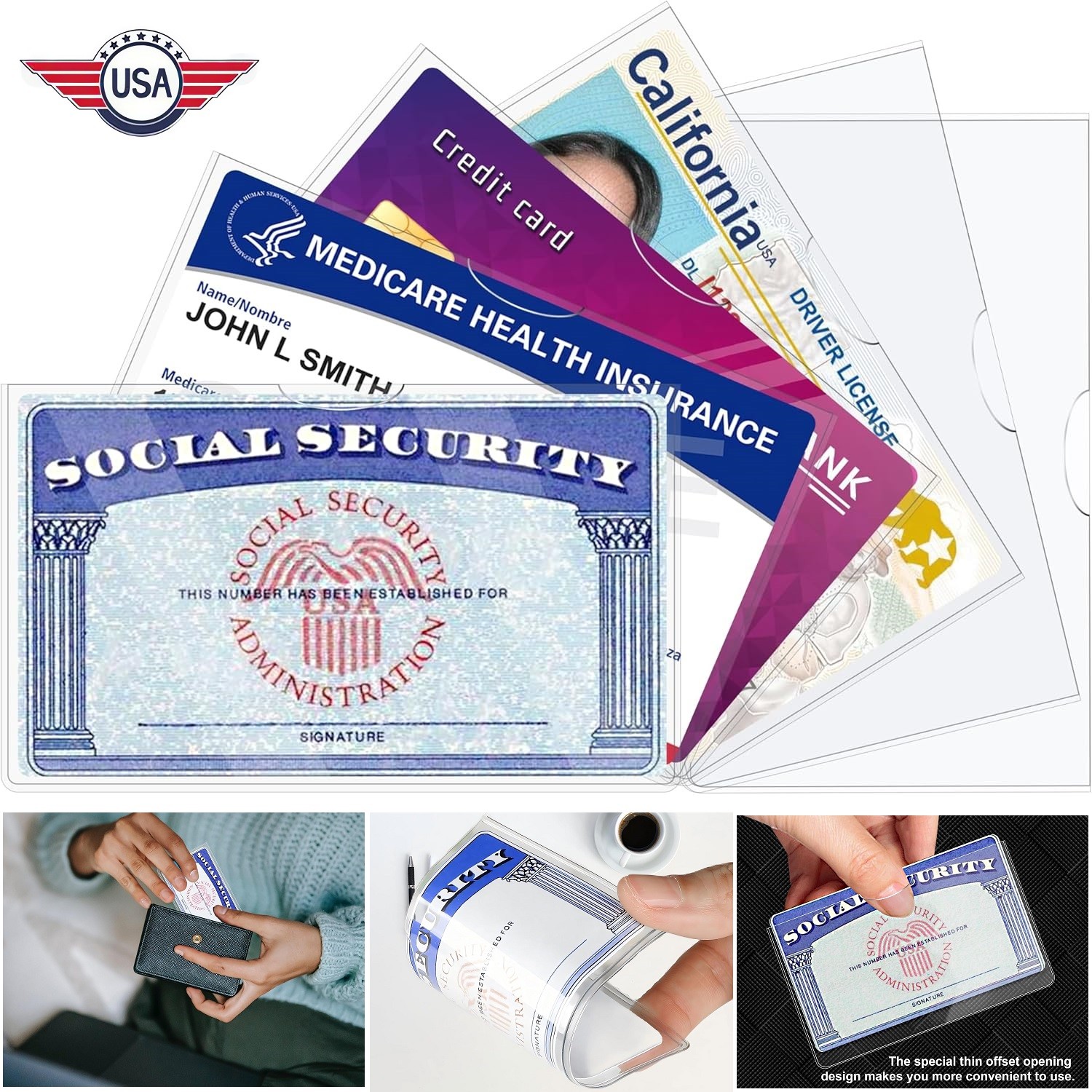 30pcs Social Security Card Protector Sleeves/New Medicare Card Protector Sleeve