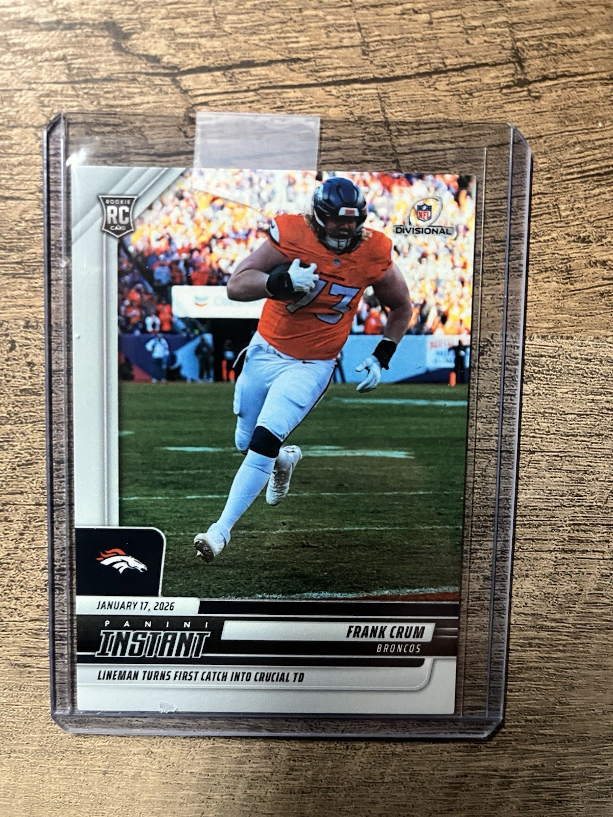 Frank Crum 2025 Panini Instant NFL #422 1st Broncos Rookie Card RC SP #’d/184