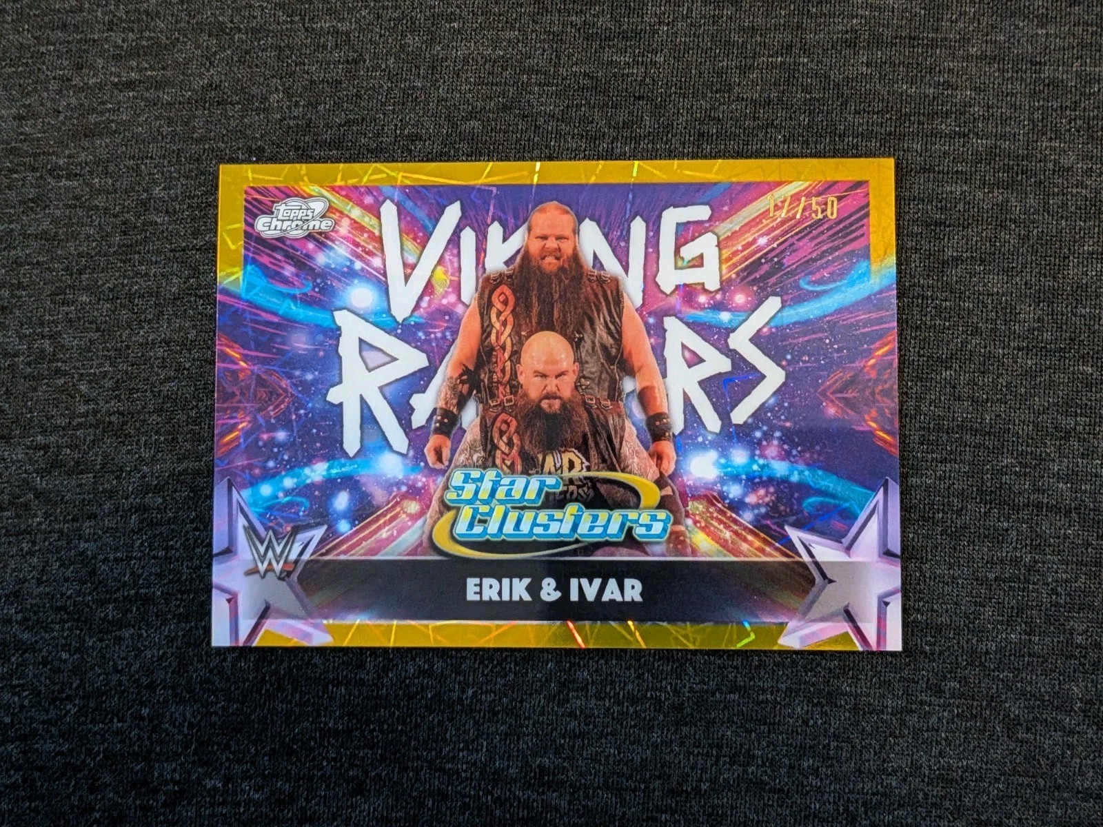 2026 Topps Chrome Cosmic WWE Erik & Ivar Star Clusters #SC-14 Gold Refractor /50