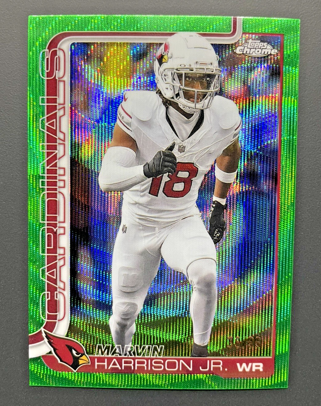 Marvin Harrison Jr Green Wave /99 2025 Topps Chrome Football Cardinals #1