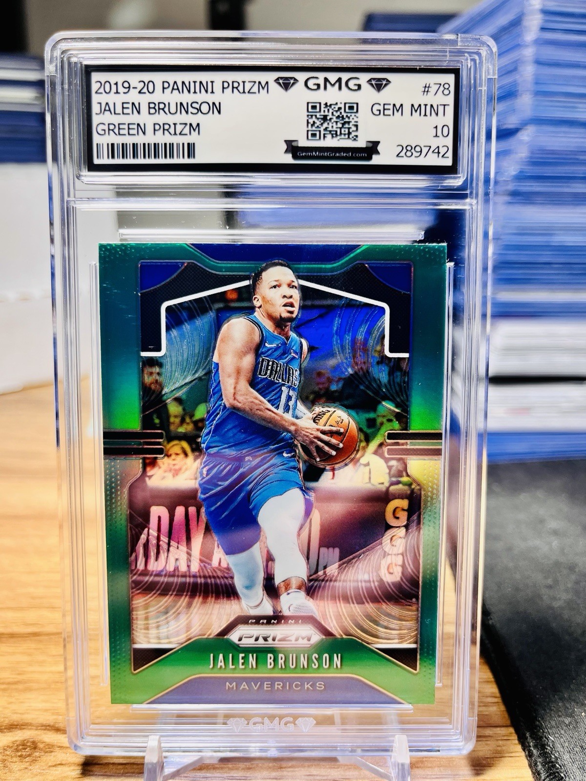 2019-20 Prizm Jalen Brunson Green Prizm SP #78 GMG Graded 10 Gem Mint 💎