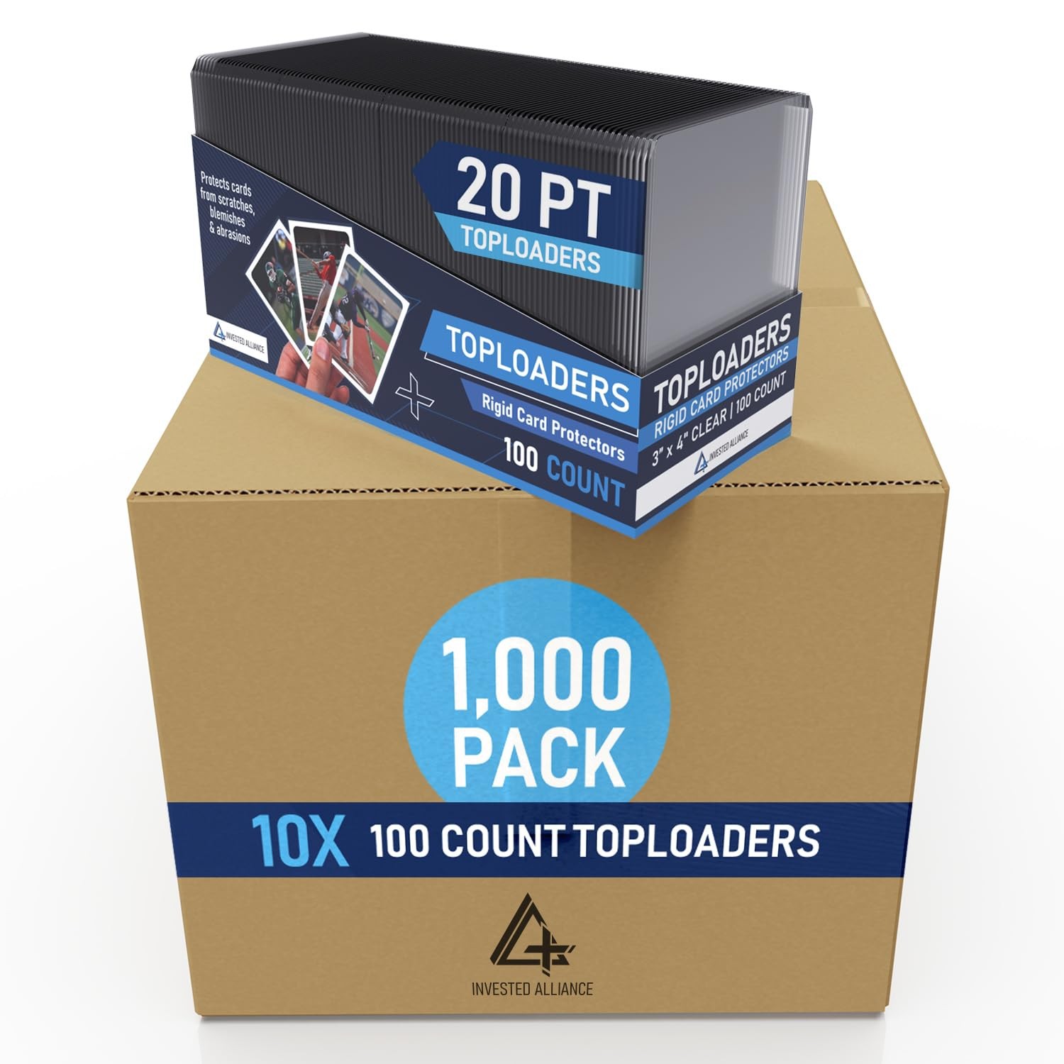 1000 Count 20PT White Transparent Toploader Card Sleeves for Trading Cards