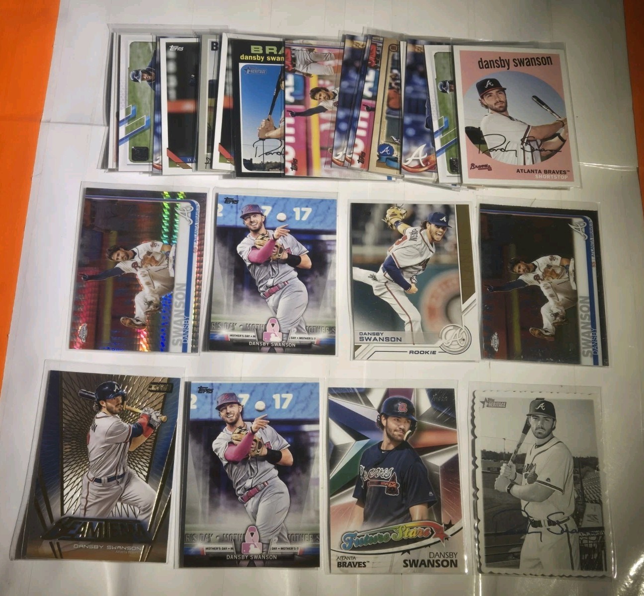 Dansby Swanson Auto, Rookie & Insert Lot.