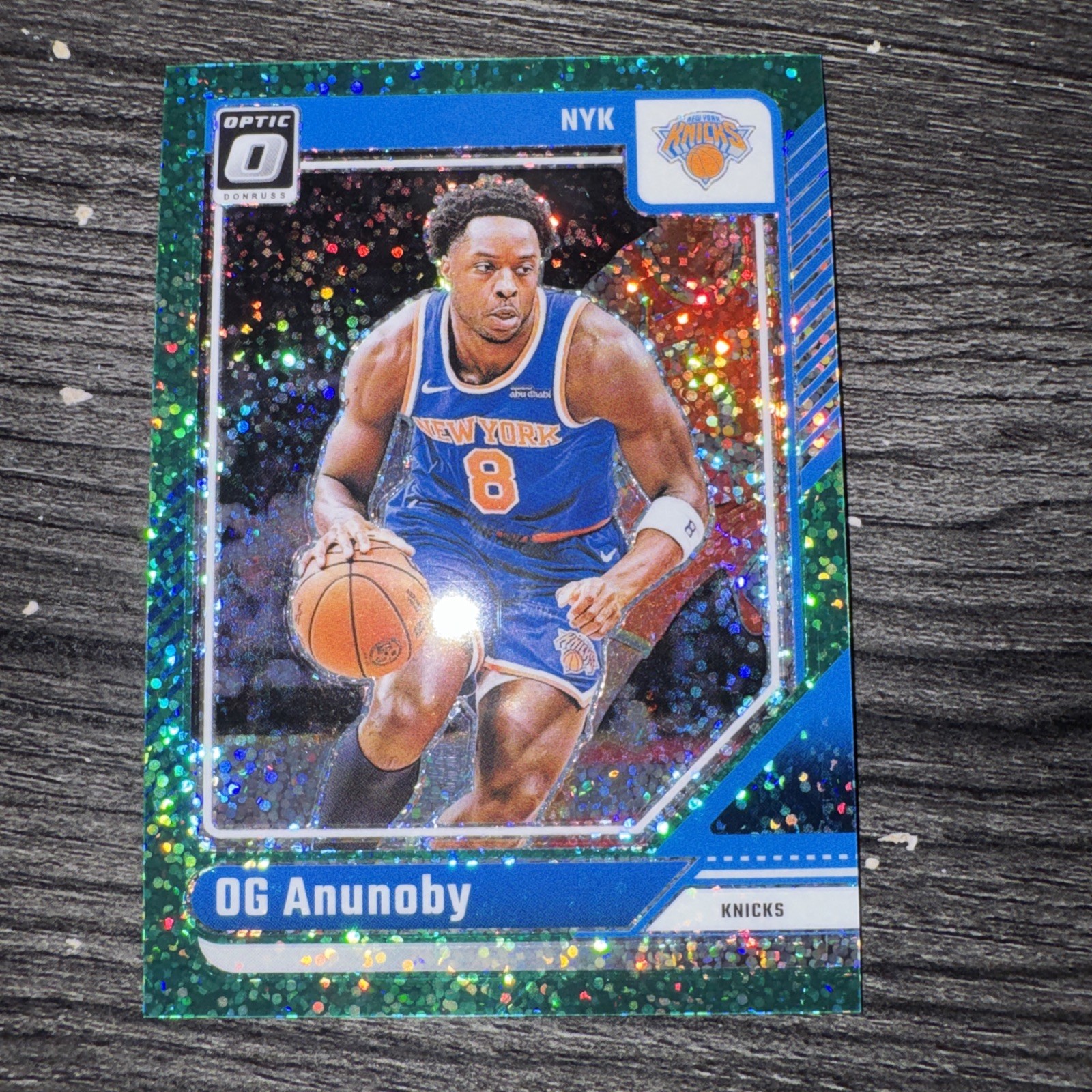 OG ANUNOBY GREEN SPARKLE JERSEY # MATCH 8/8 SSP 2024-25 Donruss Optic #51 KNICKS