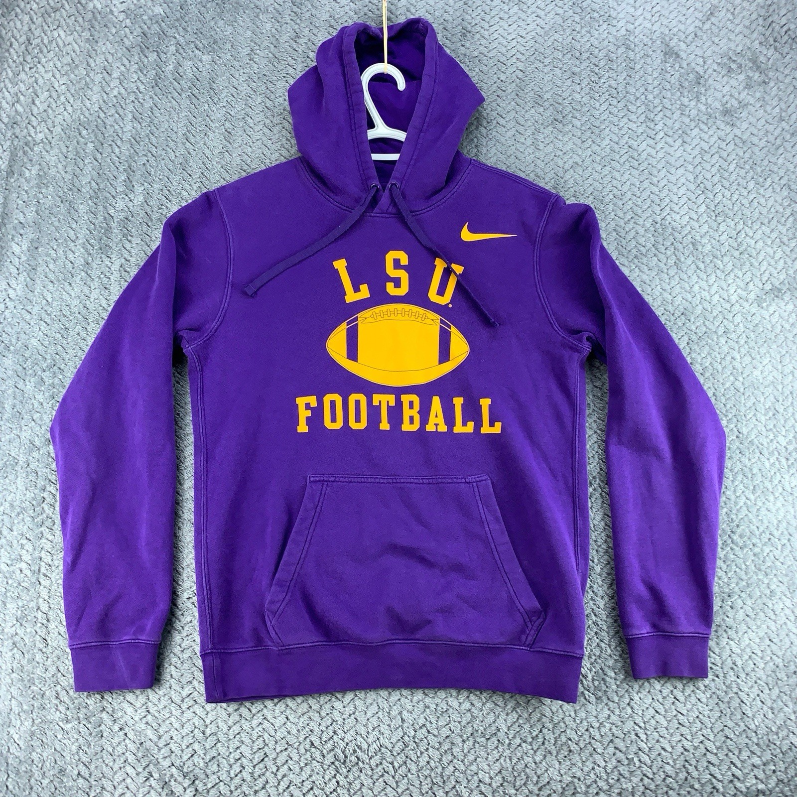 Nike LSU Tigers Hoodie Sweatshirt Size Small Purple Pullover Swoosh CT1778-547