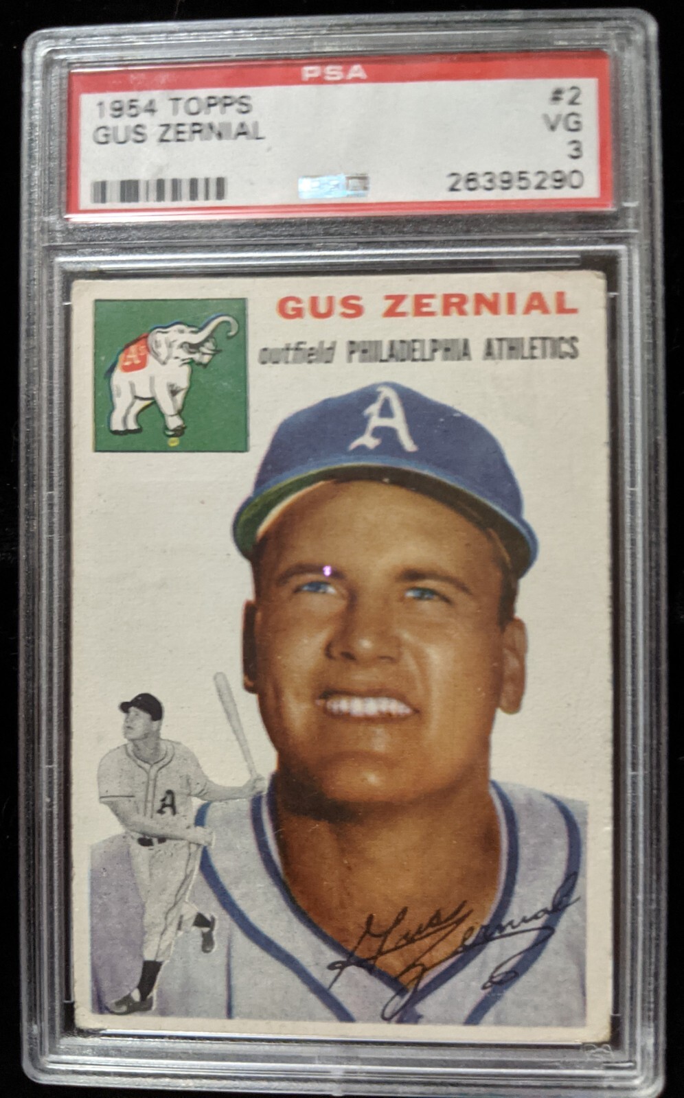 1954 Topps GUS ZERNIAL #2 PSA 3 VG ATHLETICS 26395290
