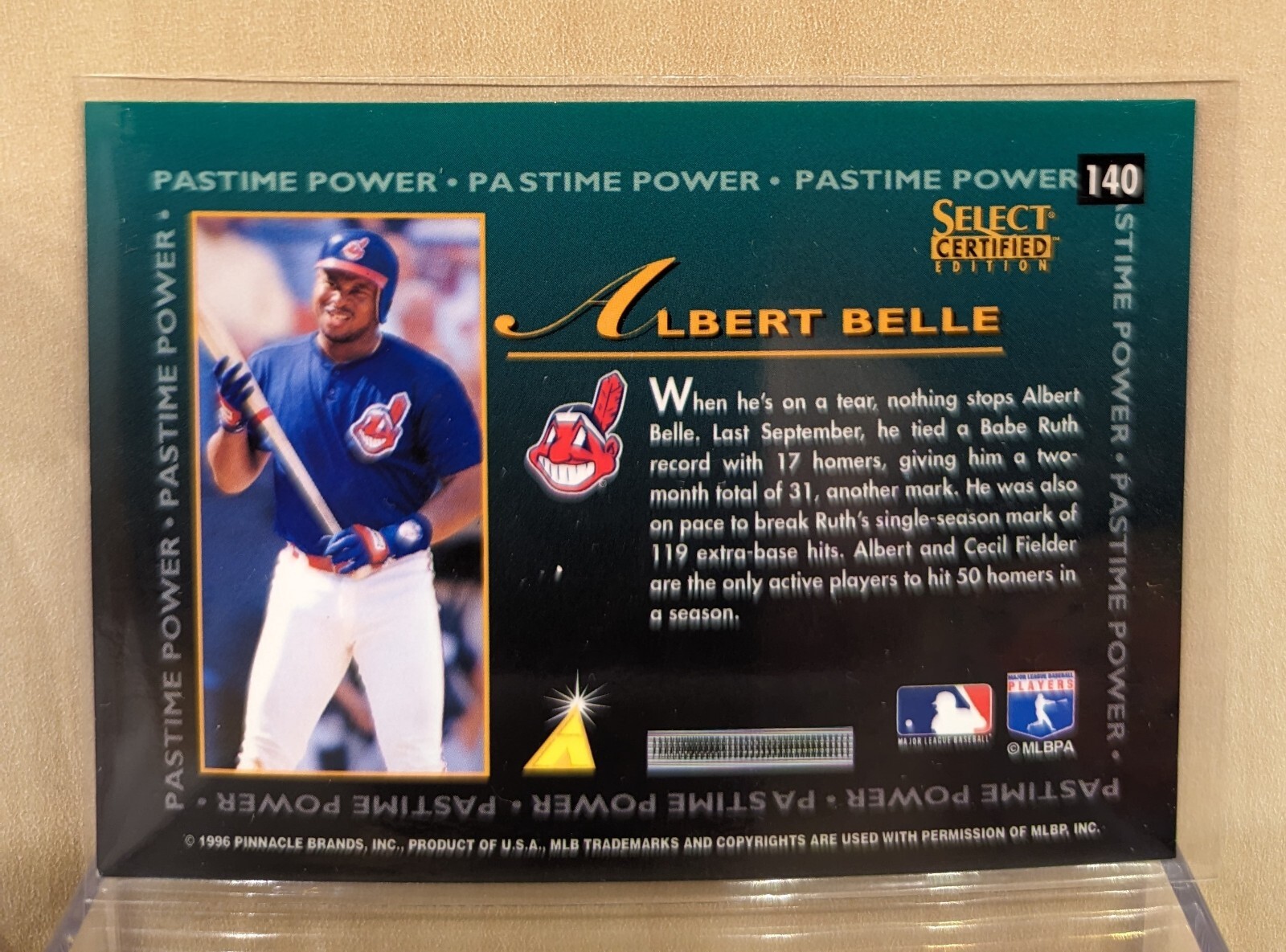 1996 Select CERTIFIED EDITION RED #140 Albert Belle Indians RARE PARALLEL /1800