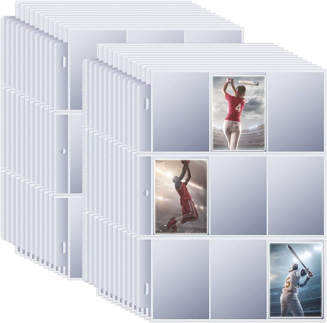 1800 Pocket Trading Card Album Binder Protector Page Sleeves 100 Sheets Baseball