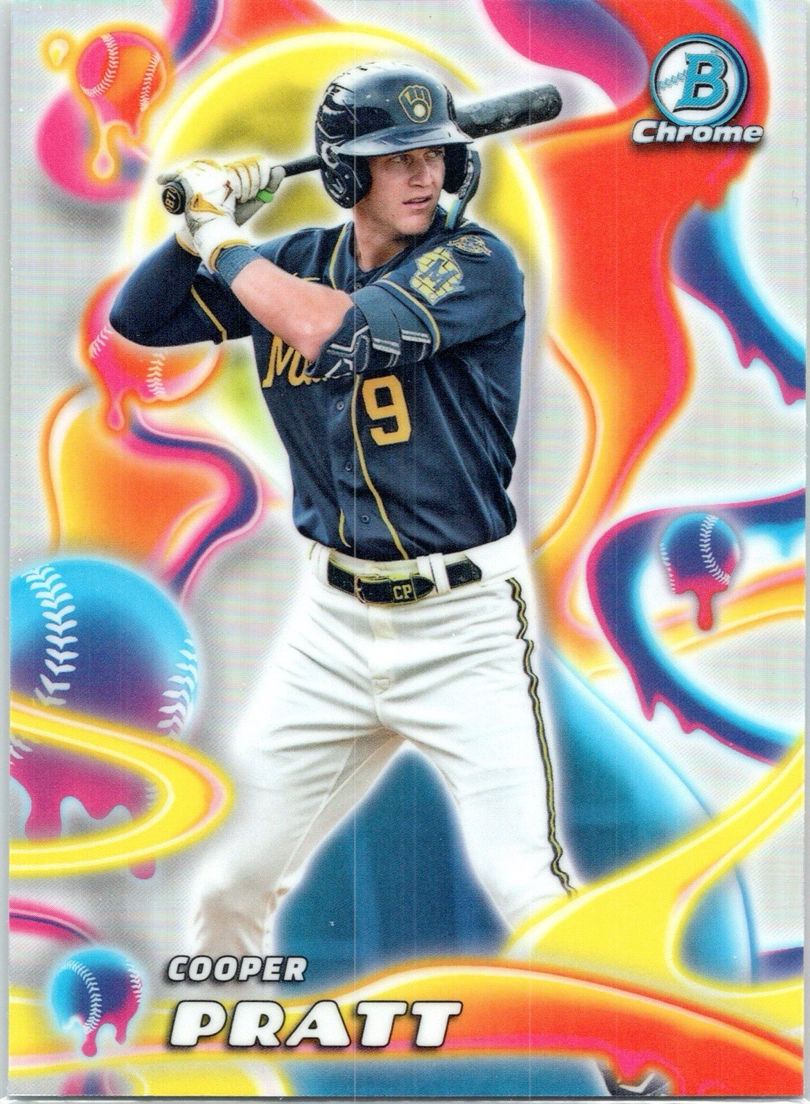 2025 Bowman Chrome Cooper Pratt Melt Mashers MM-9 Milwaukee Brewers Prospect