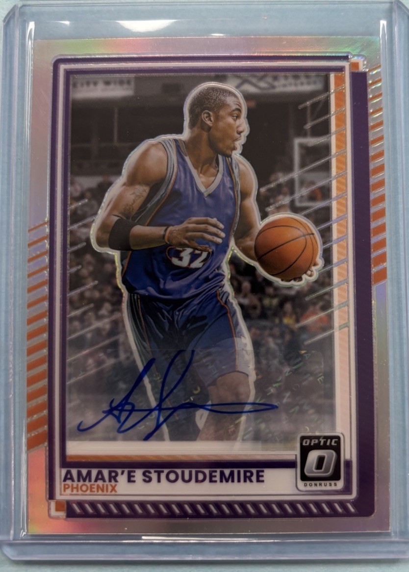 25/26 Panini Donruss Amar’e Stoudemire Optic Silver Holo Prizm Auto #d 10/49 SP